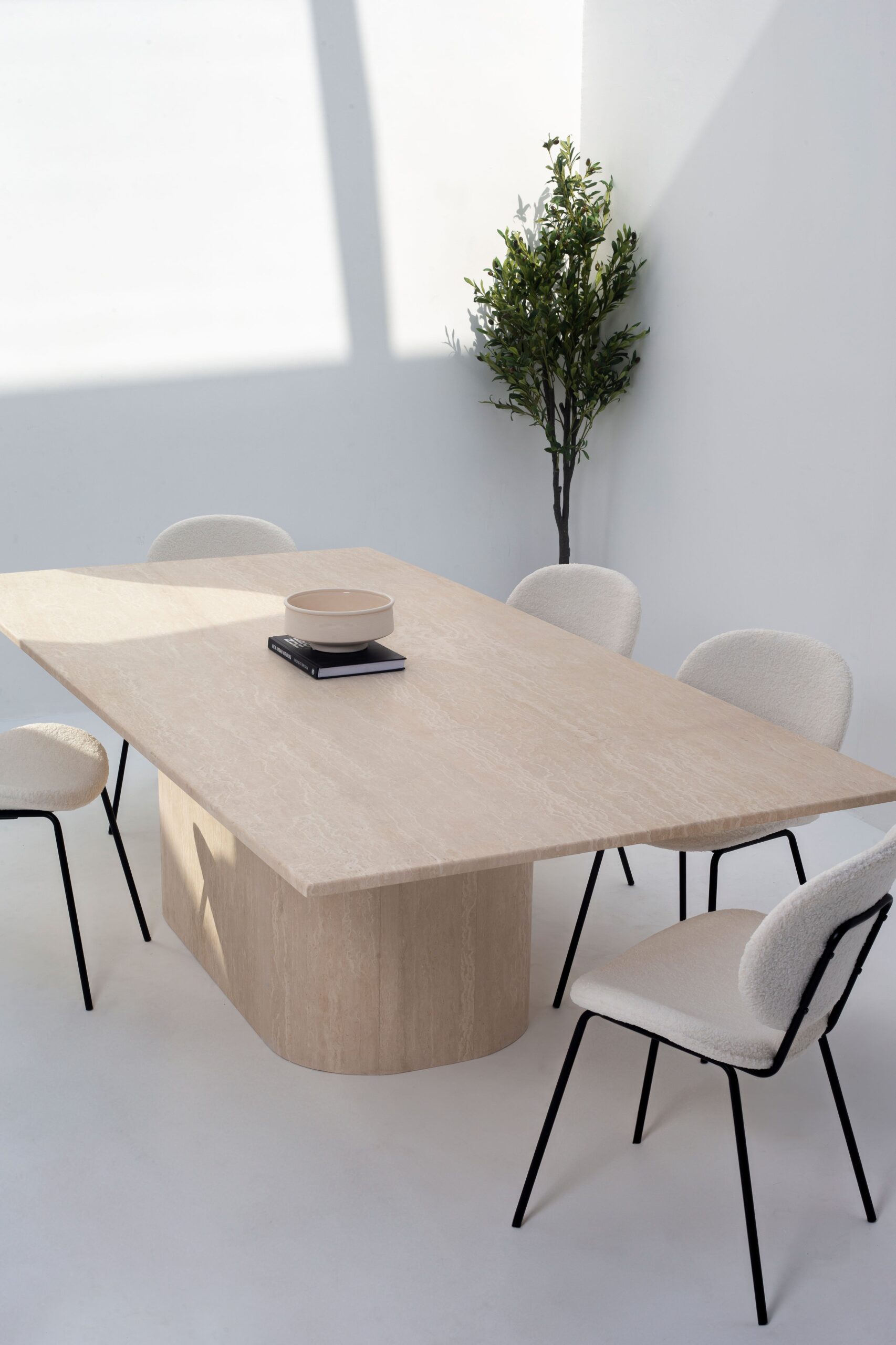 Marta Travertine Dining Table - Image 4