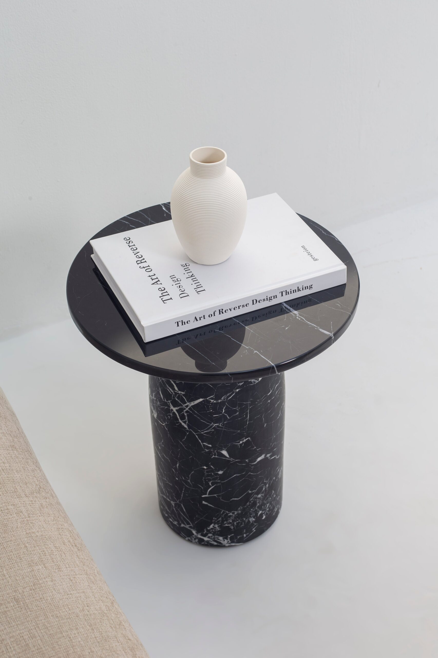 Elior Black Marquina Side Table - Image 2
