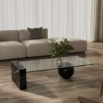 Adelaide Black Marquina Marble & Glass Coffee Table