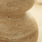 Ambre Travertine Finish Concrete Side Table