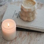 Ambre Travertine Finish Concrete Side Table