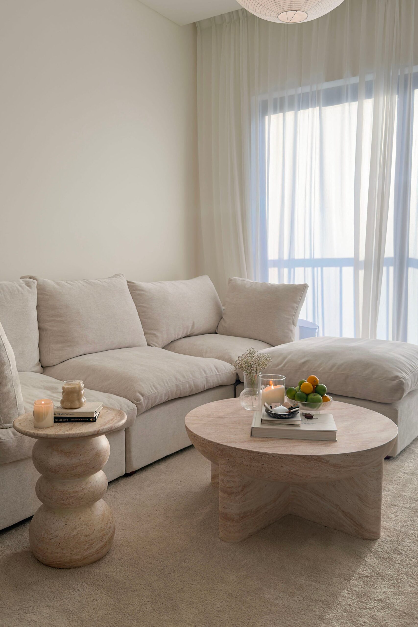 Morrison Travertine Finish Concrete Coffee Table - Image 16