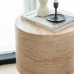 Alpina Travertine Finish Concrete Side Table