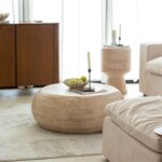 Alpina Travertine Finish Concrete Side Table