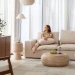 Alpina Travertine Finish Concrete Side Table