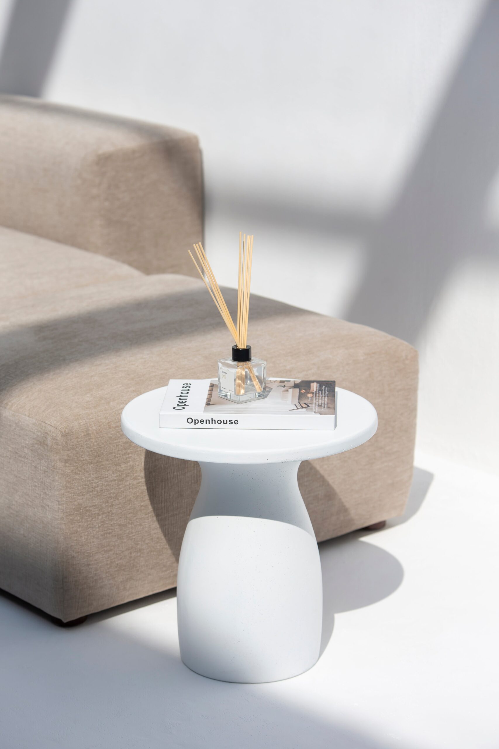 Brio White Concrete Side Table - Image 7