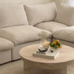 Morrison Travertine Finish Concrete Coffee Table