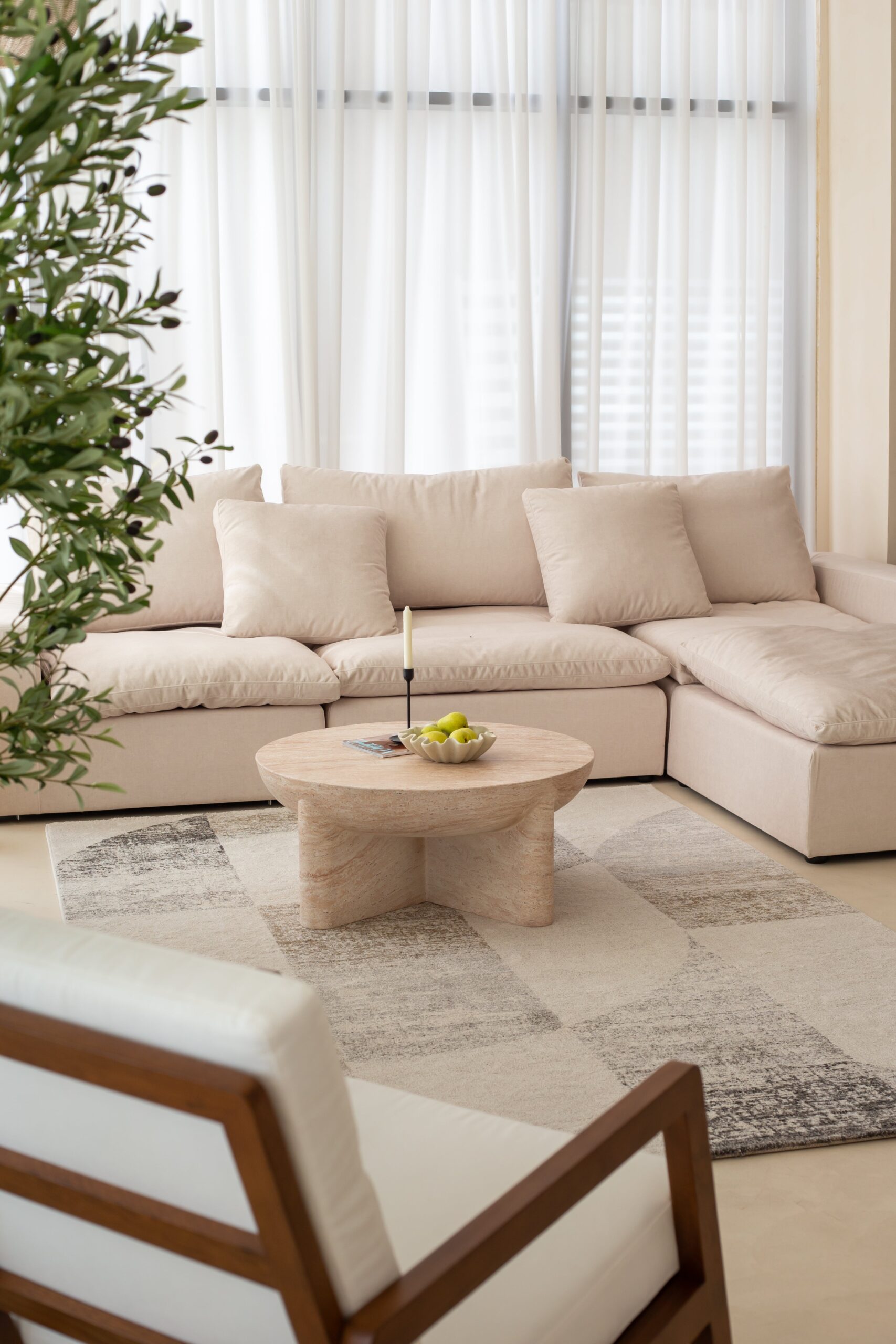 Morrison Travertine Finish Concrete Coffee Table - Image 8