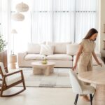 Morrison Travertine Finish Concrete Coffee Table