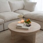 Morrison Travertine Finish Concrete Coffee Table