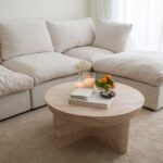 Morrison Travertine Finish Concrete Coffee Table