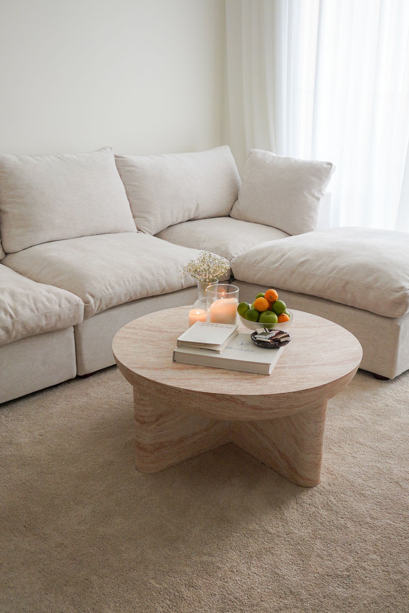 Morrison Travertine Finish Concrete Coffee Table - Image 17
