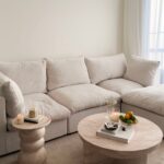 Morrison Travertine Finish Concrete Coffee Table