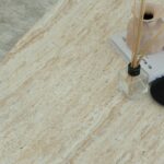 Vista Travertine Finish Concrete Coffee Table