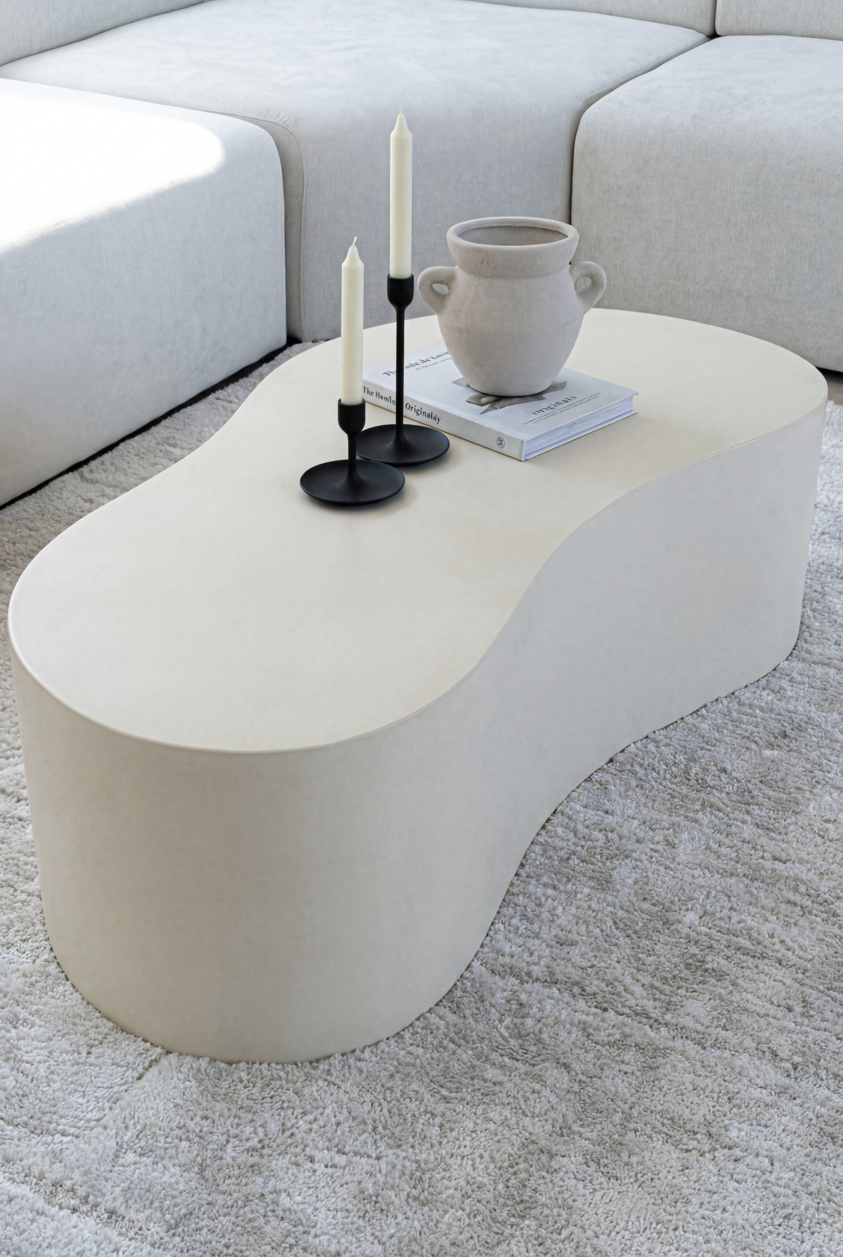 Marina Off White Concrete Coffee Table