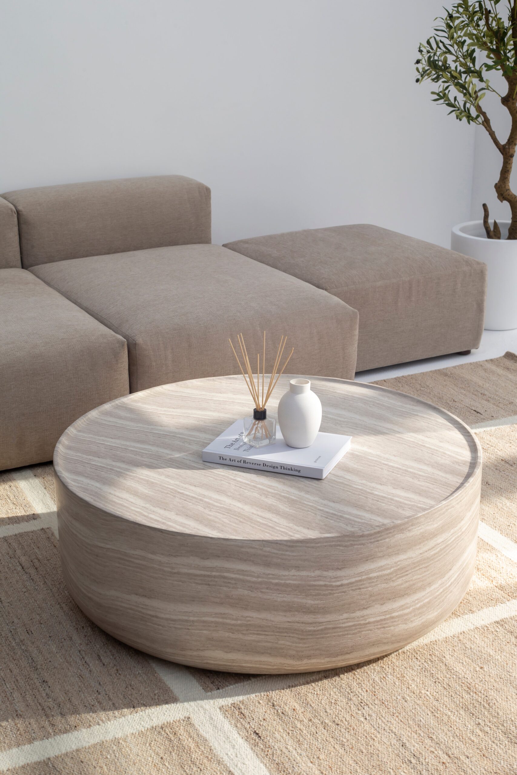Alto Travertine Finish Concrete Coffee Table - Image 5