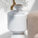 Alpina Off White Concrete Side Table