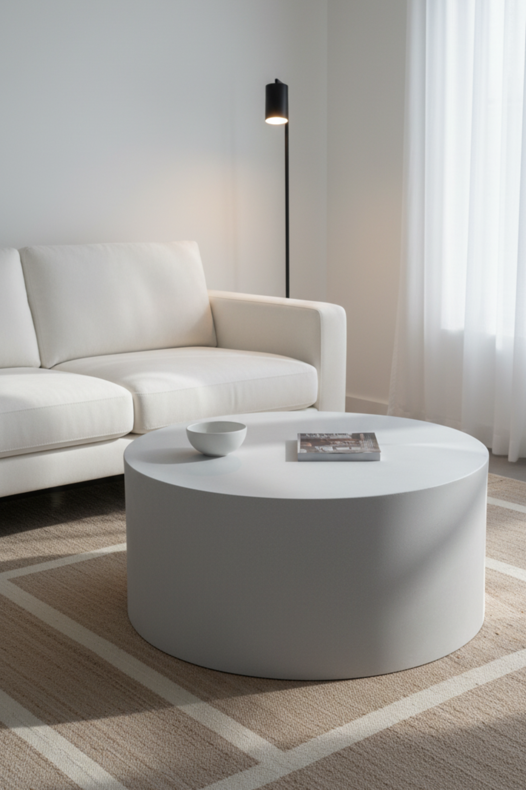 Riviera White Concrete Coffee Table