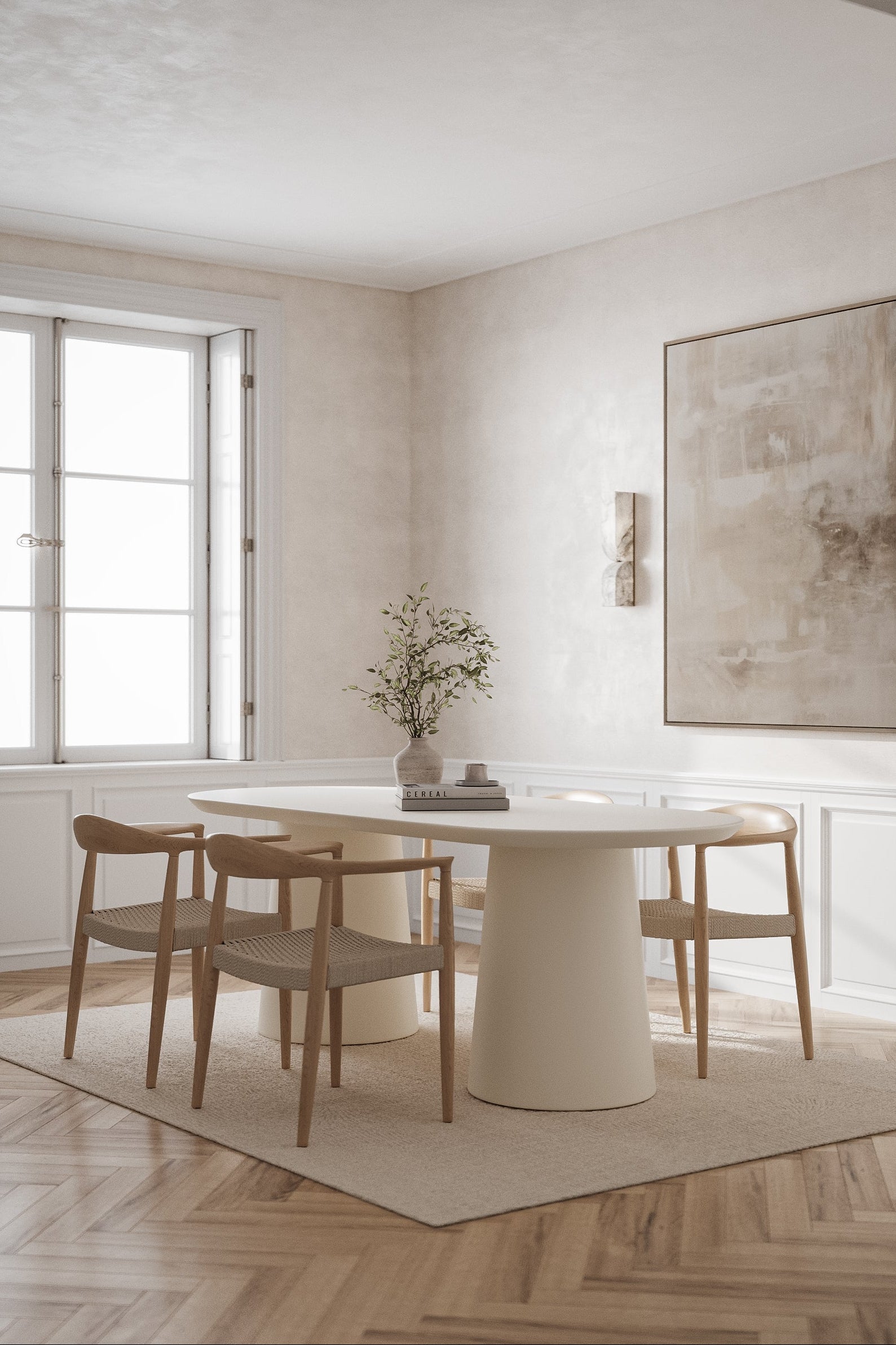 Dolce Off White Concrete Dining Table