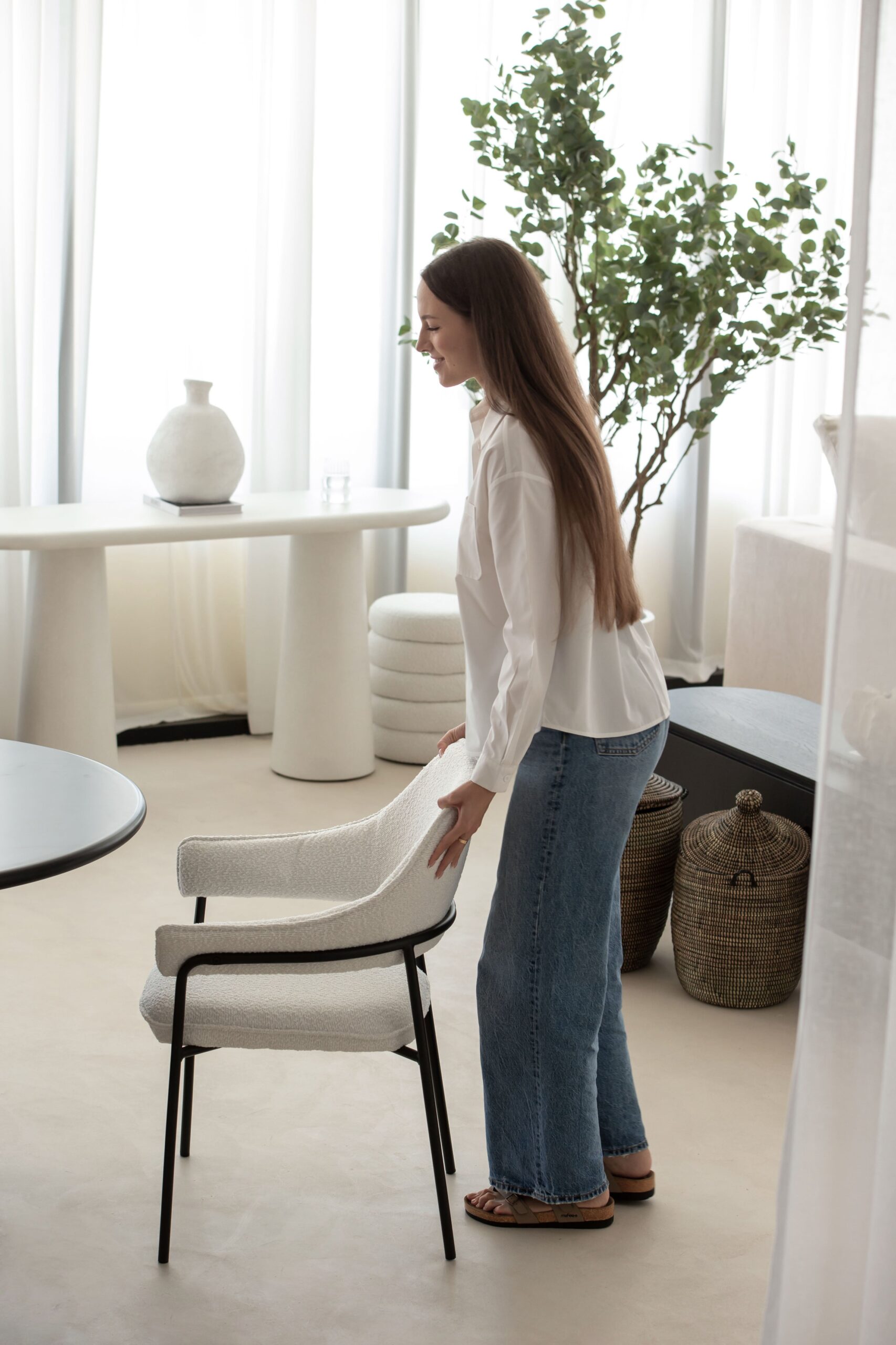 Dune White Concrete Console Table - Image 7