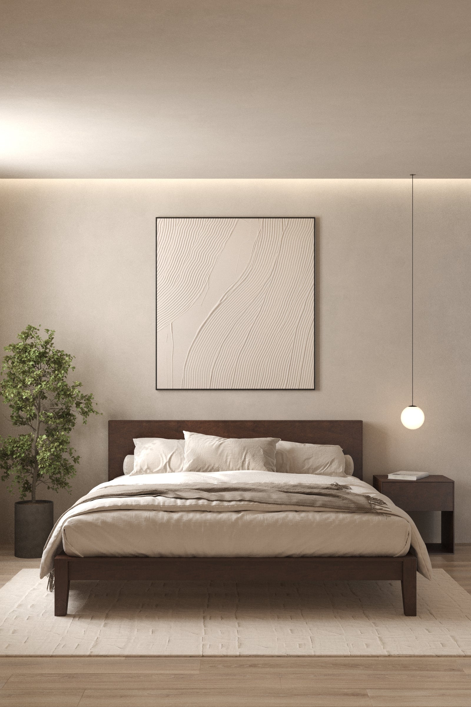 Kohana Japanese Joinery Dark Wood Bed