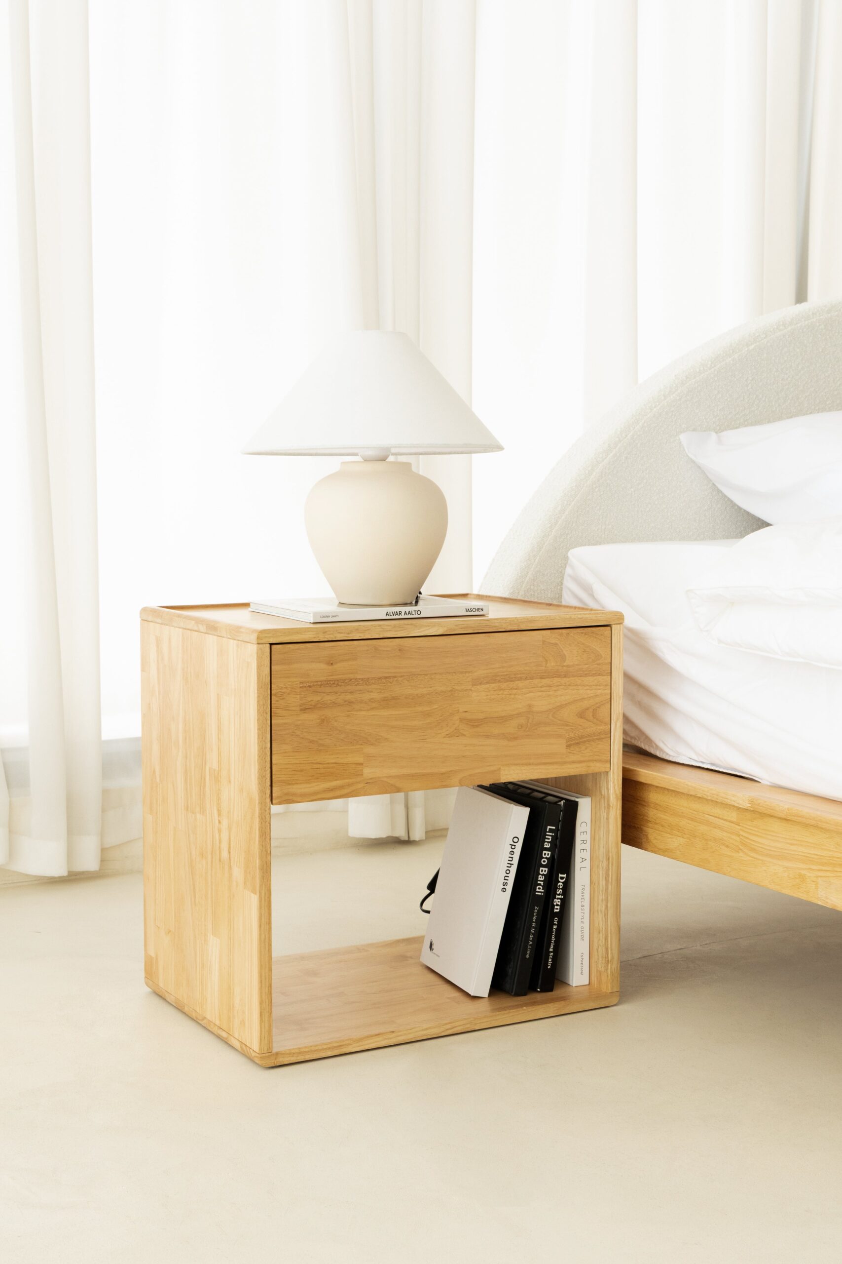 Reika Light Wood Bedside Table - Image 8