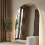 Alev Gold Arched LED Wall Mirror with Soft Backlighting