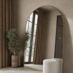 Alev Gold Arched LED Wall Mirror with Soft Backlighting