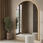 Alev Gold Arched LED Wall Mirror with Soft Backlighting