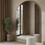 Alev Gold Arched LED Wall Mirror with Soft Backlighting