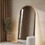 Alev Gold Arched LED Wall Mirror with Soft Backlighting