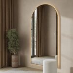 Alev Gold Arched LED Wall Mirror with Soft Backlighting