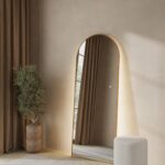 Alev Gold Arched LED Wall Mirror with Soft Backlighting