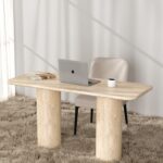 Alara Beige Travertine Desk