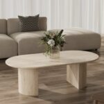 Dakota Beige Travertine Coffee Table