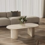 Dakota Beige Travertine Coffee Table