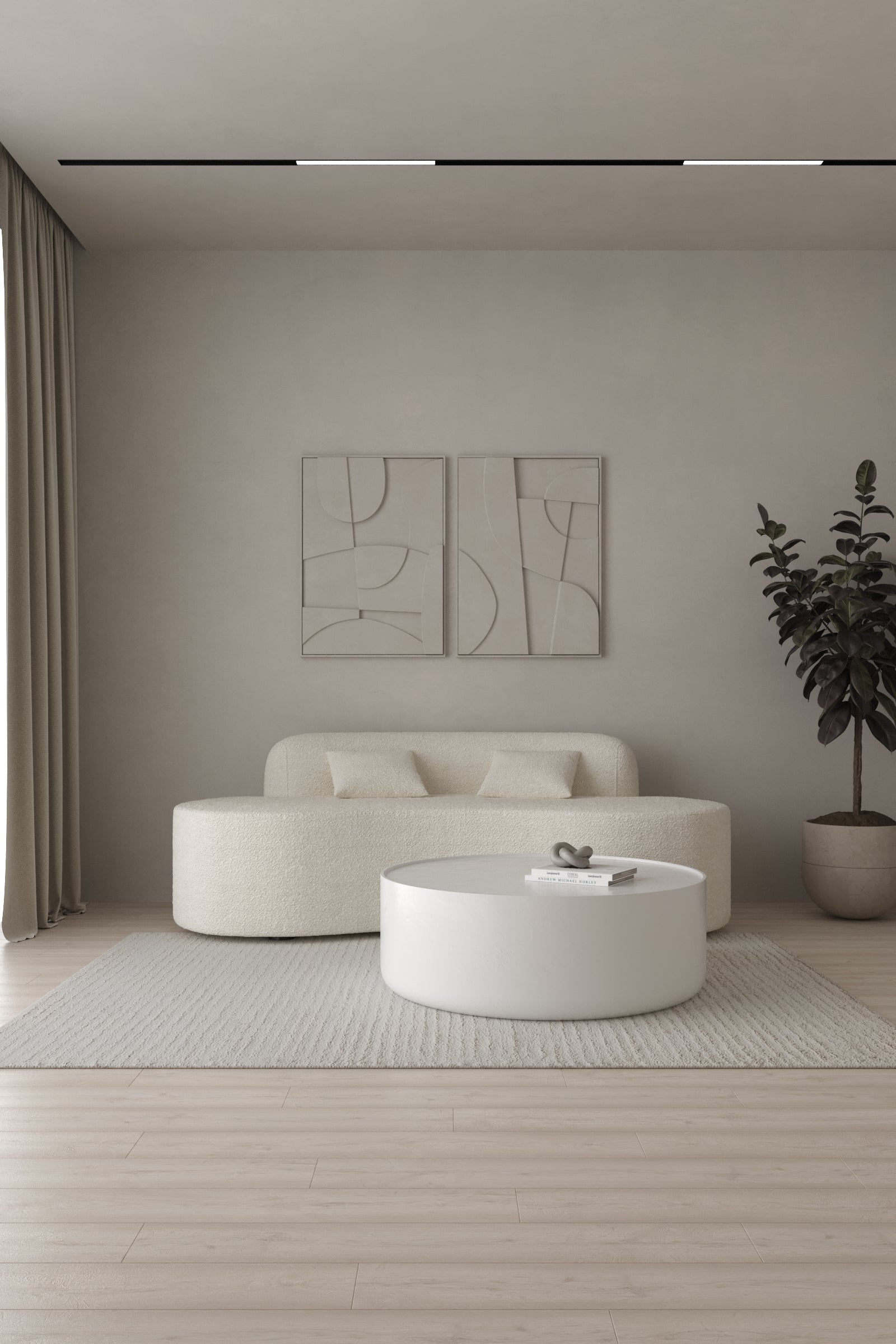Yasma Boucle Curved 2 Seater Sofa - Image 2