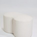 Balbina Off White Boucle Ottoman