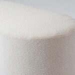 Balbina Off White Boucle Ottoman