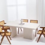 Santorini Off White Speckled Microconcrete Dining Table
