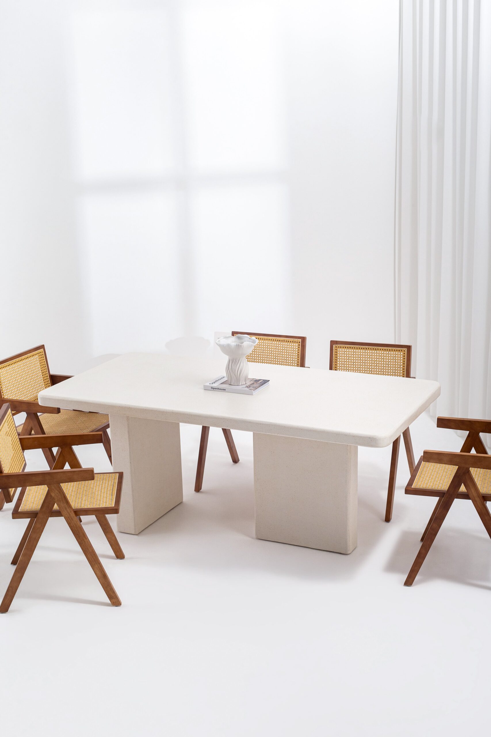 Santorini Off White Speckled Microconcrete Dining Table