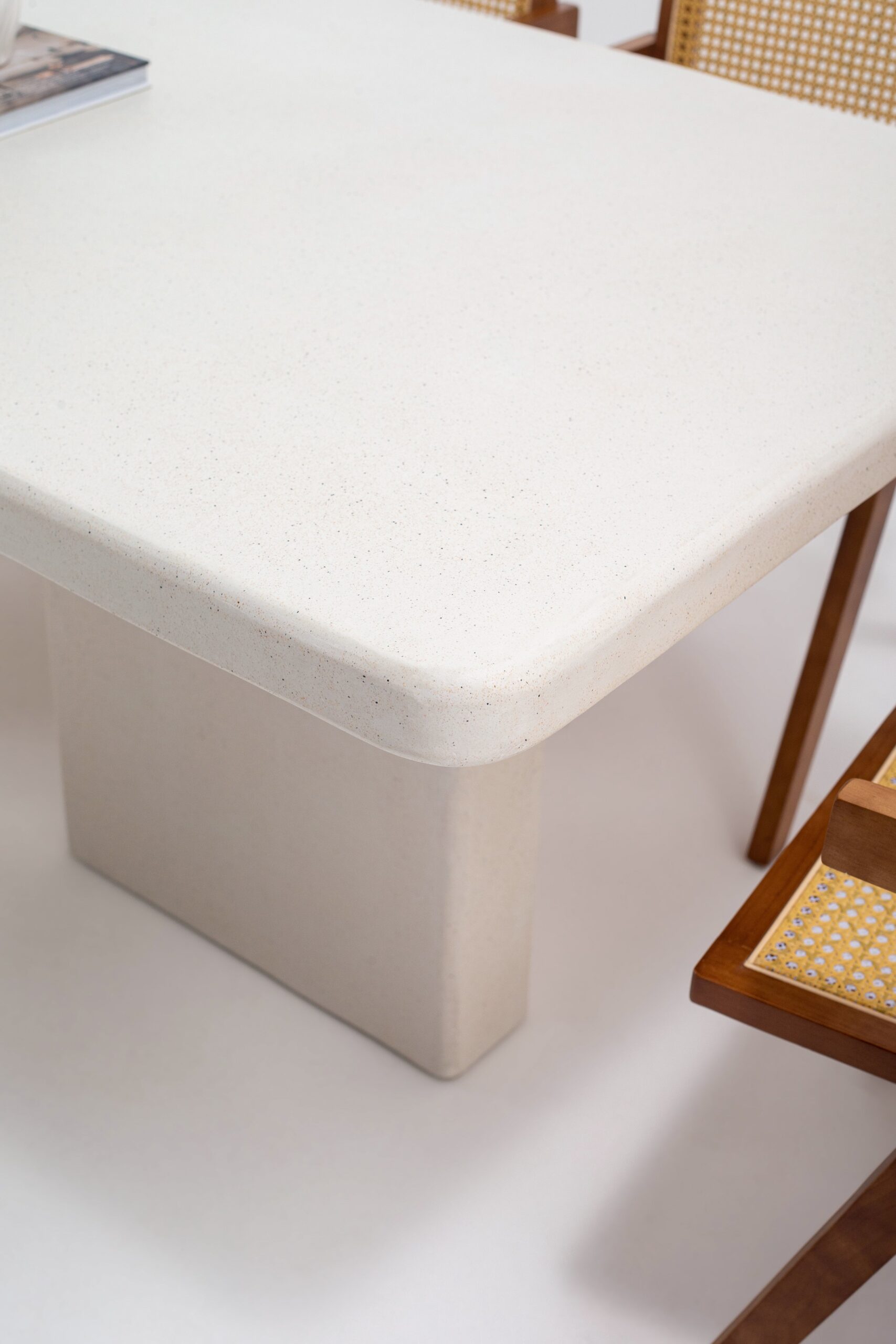 Santorini Off White Speckled Microconcrete Dining Table - Image 2