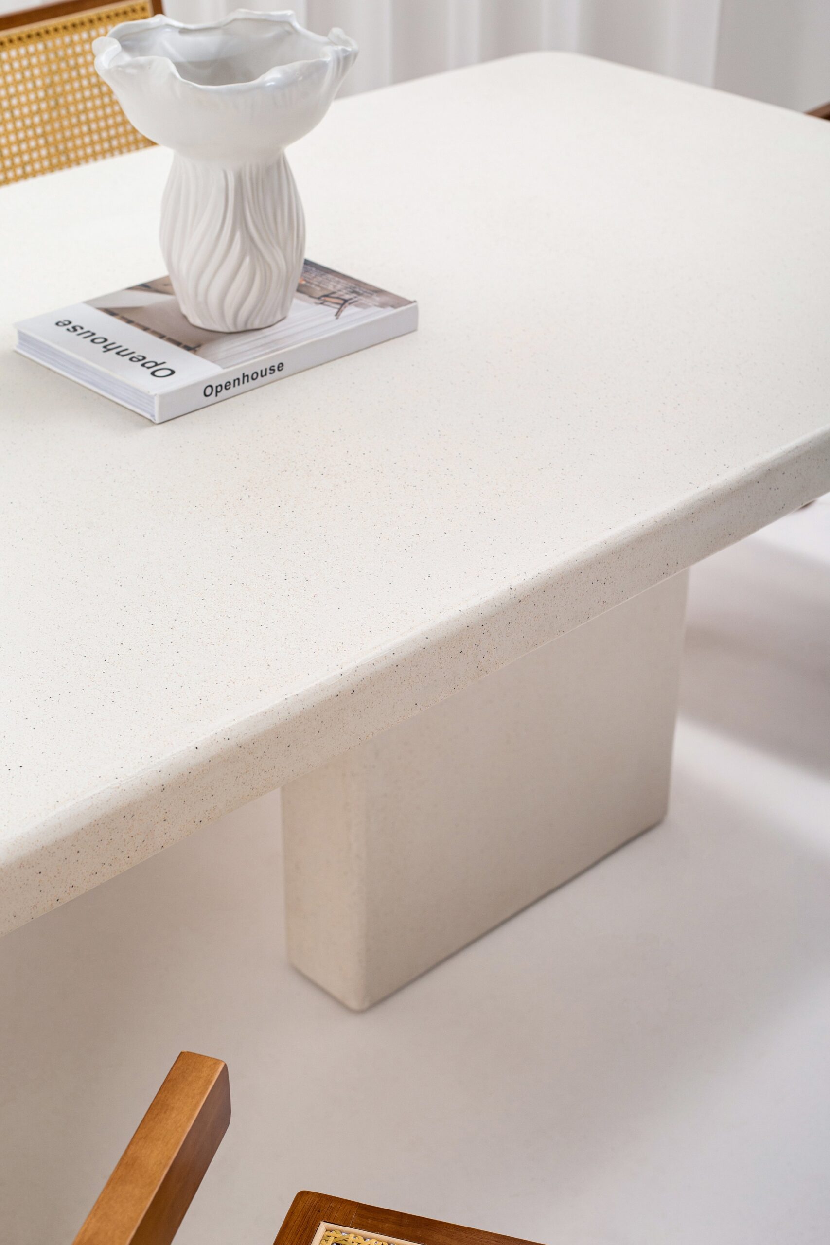 Santorini Off White Speckled Microconcrete Dining Table - Image 5