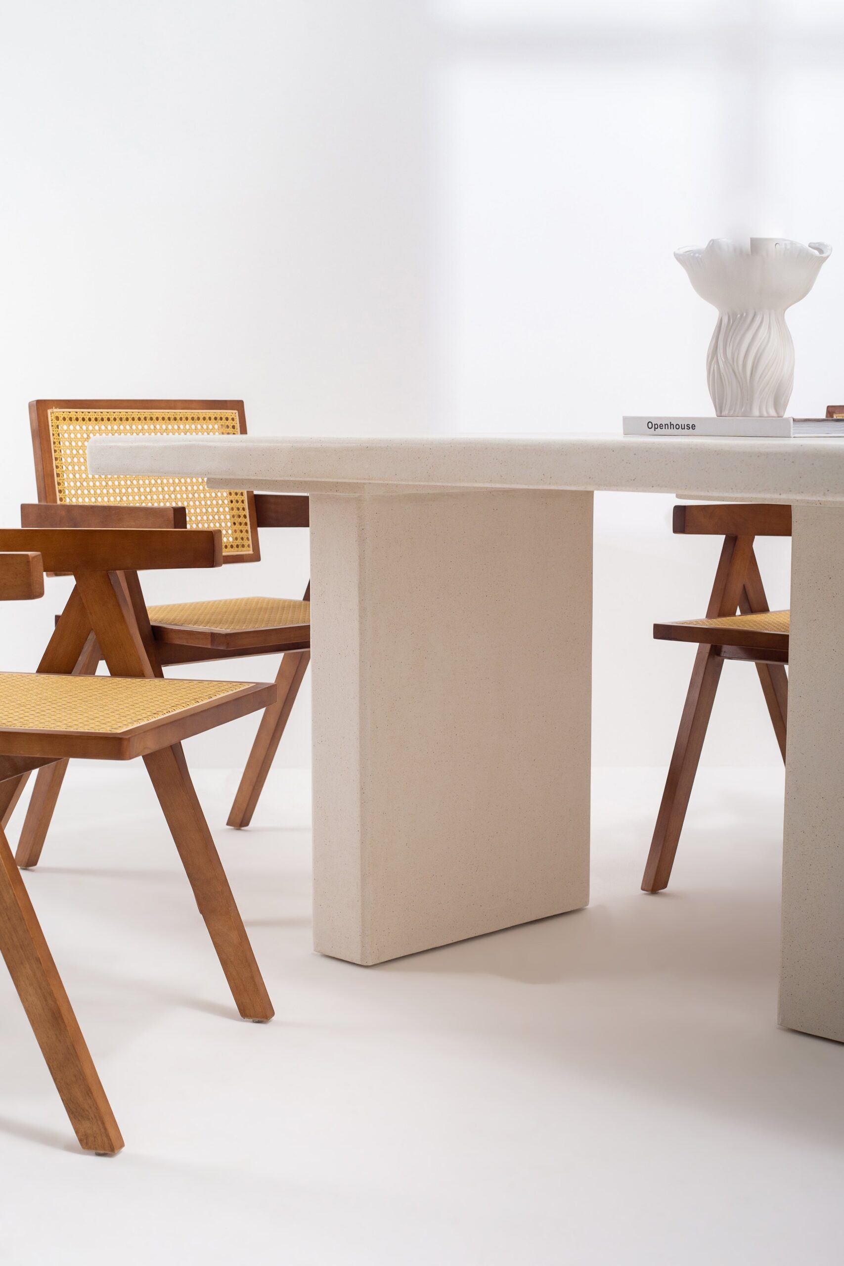 Santorini Off White Speckled Microconcrete Dining Table - Image 6