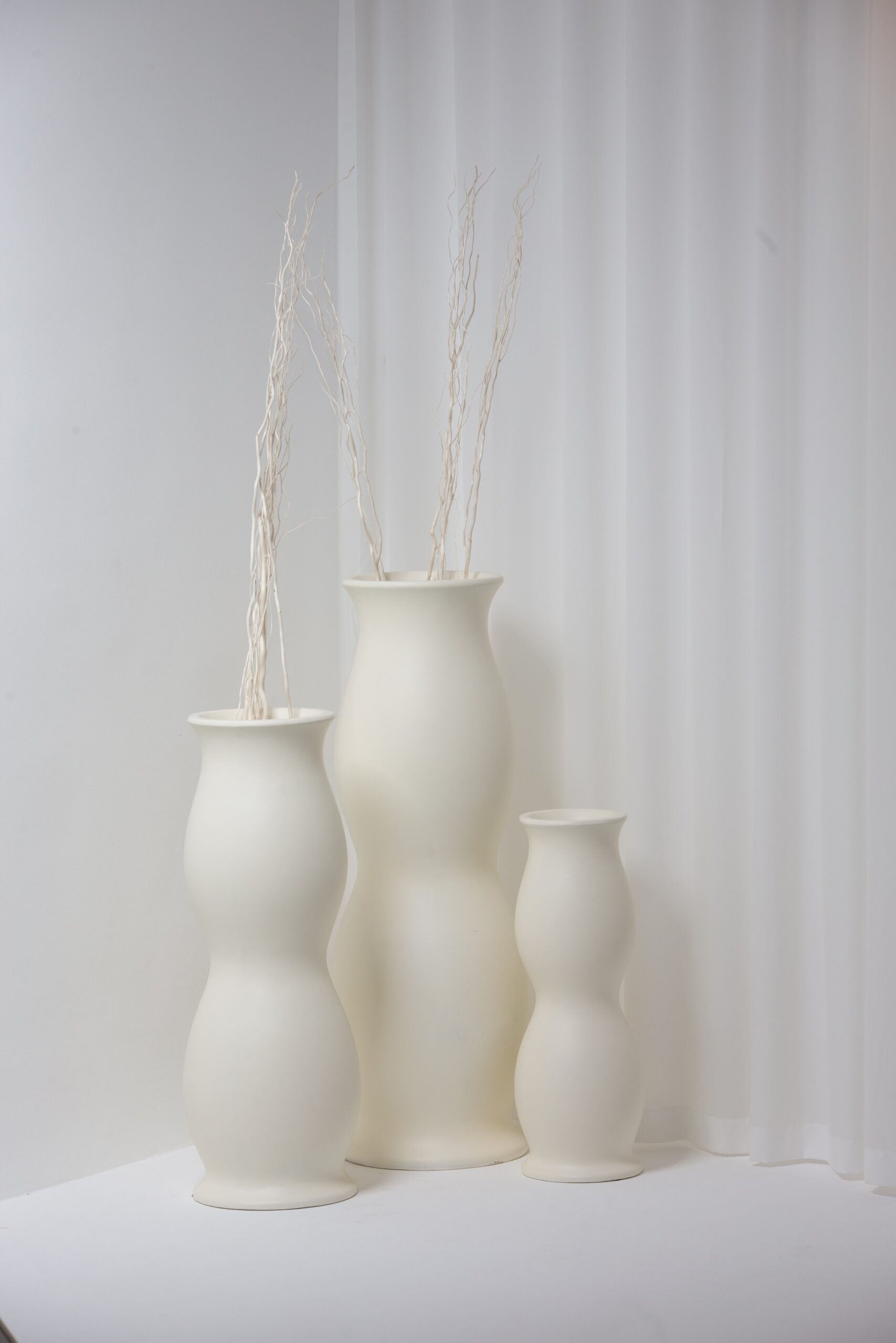 Ivory Hourglass Fiber Vase