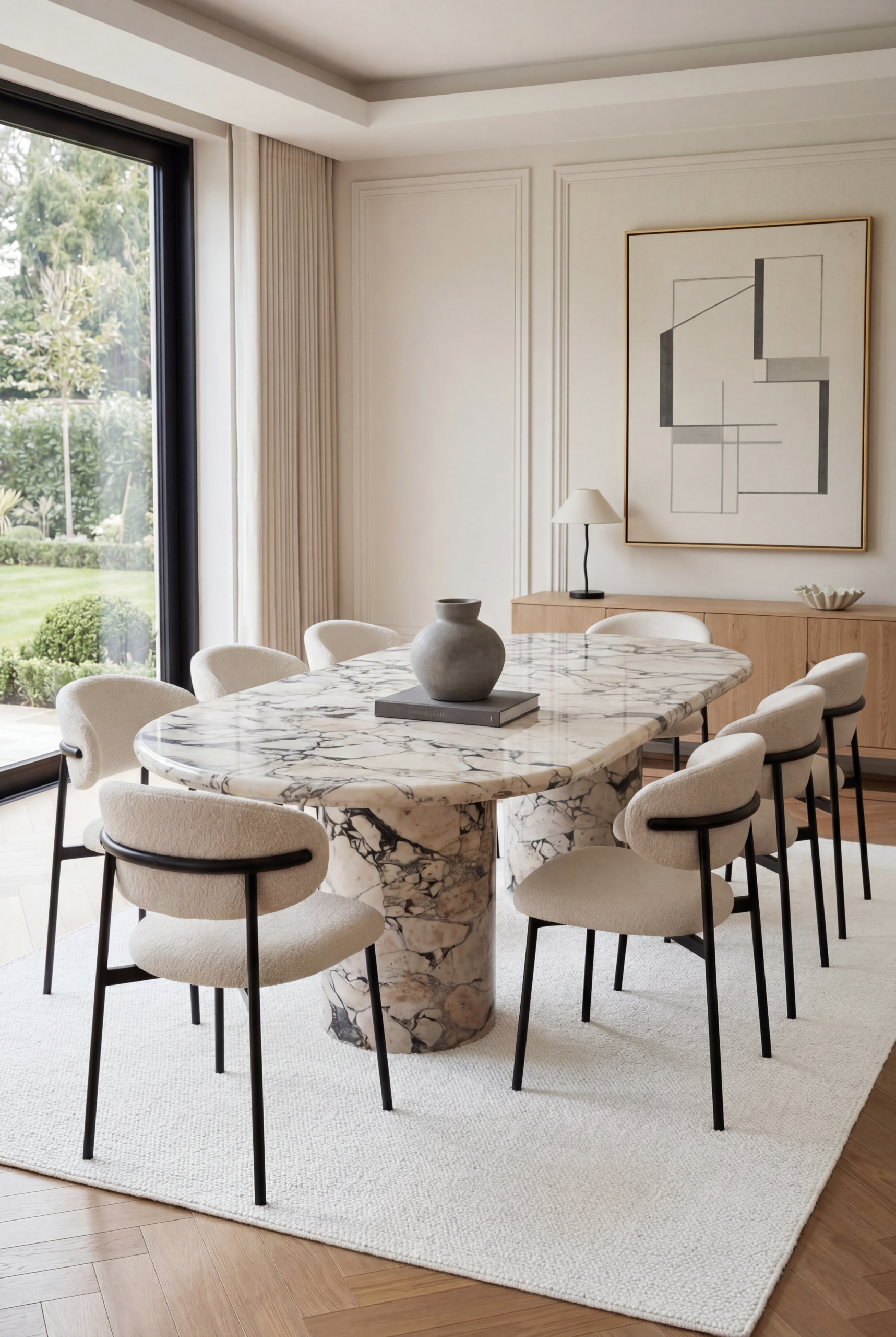 Alto White Boucle Dining Chair - Image 8