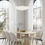 Belova Beige Travertine Oval Dining Table