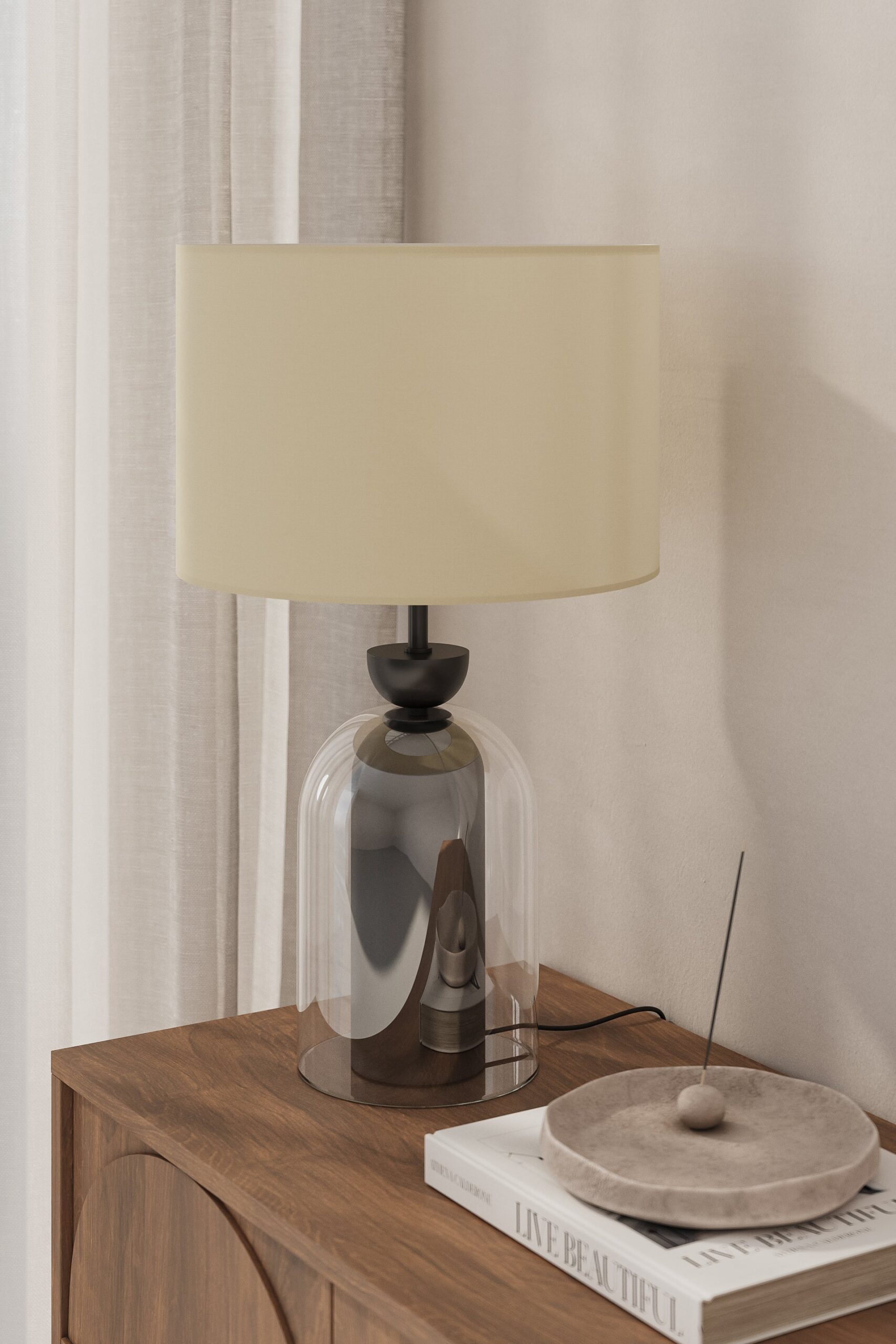 Ethereal Dome Table Lamp With Black Base - Image 2