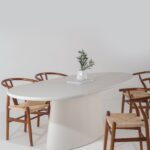 Portia Off White Microconcrete Dining Table