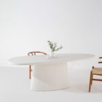 Portia Off White Microconcrete Dining Table